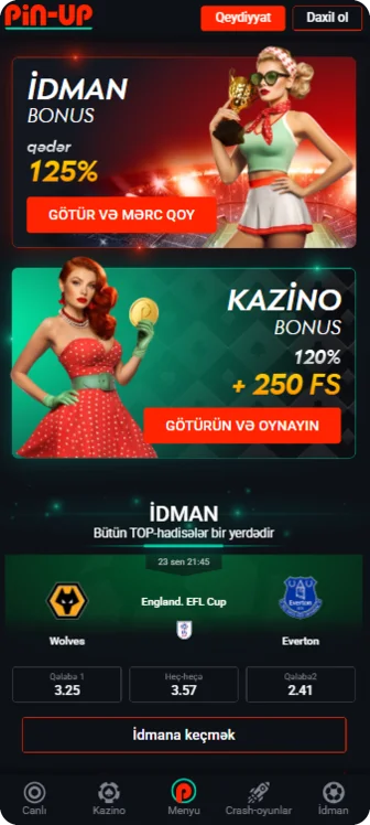 Pin Up app Əsas səhifə
